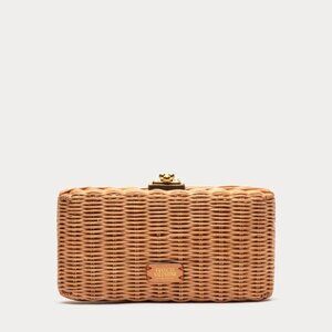 Frances Valentine Pepper Wicker Clutch in Natural